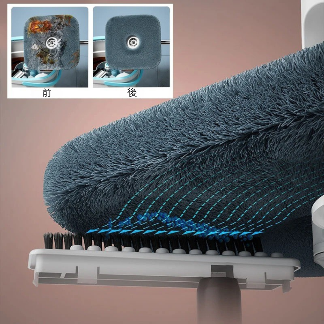🧼 SquareMop™ – 手を汚さず、毛も水も一気にキレイ!