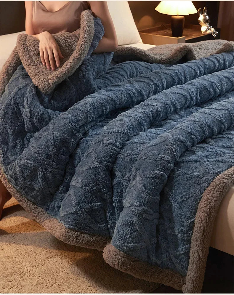 両面ふわもちブランケット(ボア×フランネル)