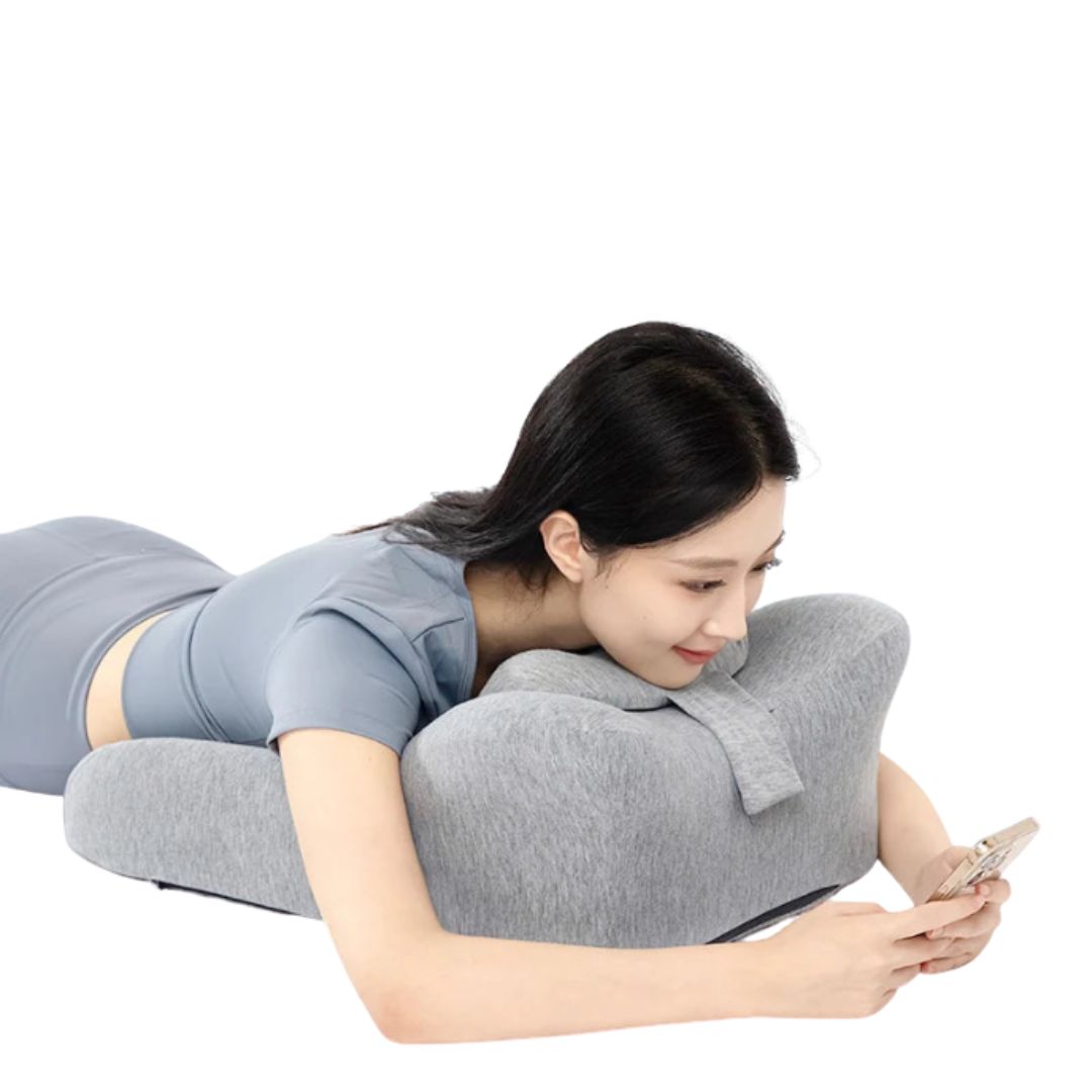 うつぶせ休息まくら（低反発フォーム／洗えるカバー）