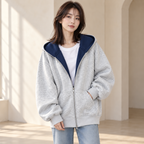 ZARI™ 隠しポケット付き ジップパーカー