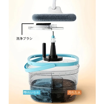 🧼 SquareMop™ – 手を汚さず、毛も水も一気にキレイ！
