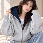 ZARI™ 隠しポケット付き ジップパーカー