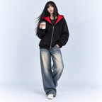 ZARI™ 隠しポケット付き ジップパーカー