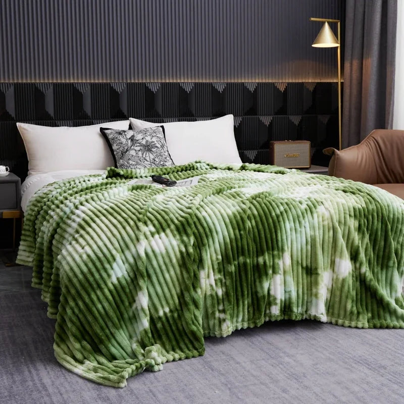 やわらかタイダイ調 フランネルブランケット