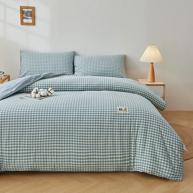 色織りコットン 綿わた掛け布団