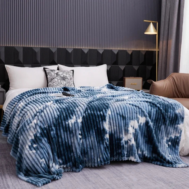 やわらかタイダイ調 フランネルブランケット