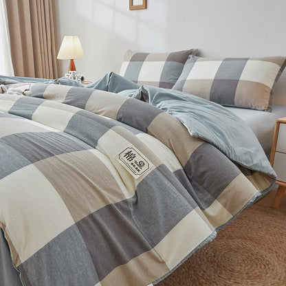 色織りコットン 綿わた掛け布団