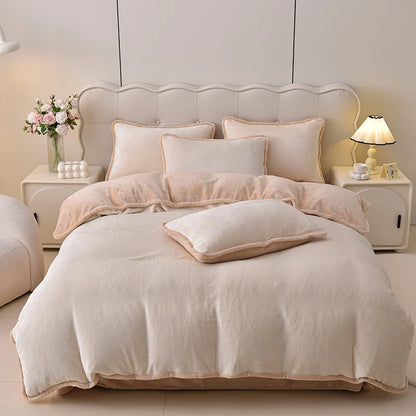 両面あったか ミルクフリース調 掛け布団カバー（無地）