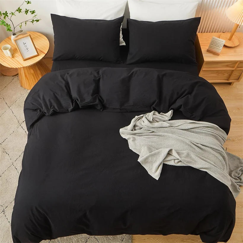 洗いざらし 綿100％ 無地掛け布団カバー（ミニマル）