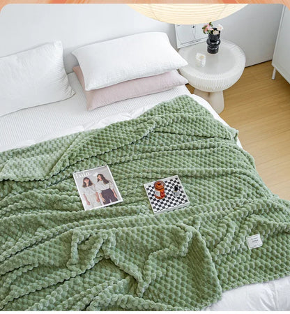 ふんわりチェックのあったかブランケット