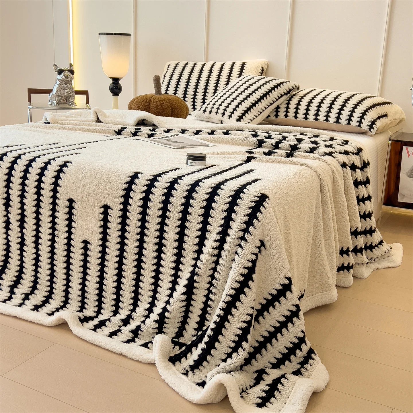 やわらかストライプ ジャカードブランケット