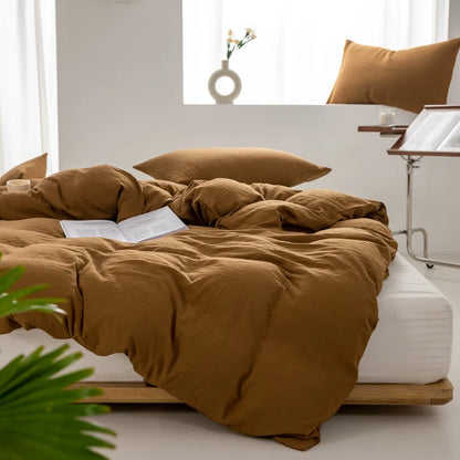 洗いざらし 綿100％ 無地掛け布団カバー（ミニマル）