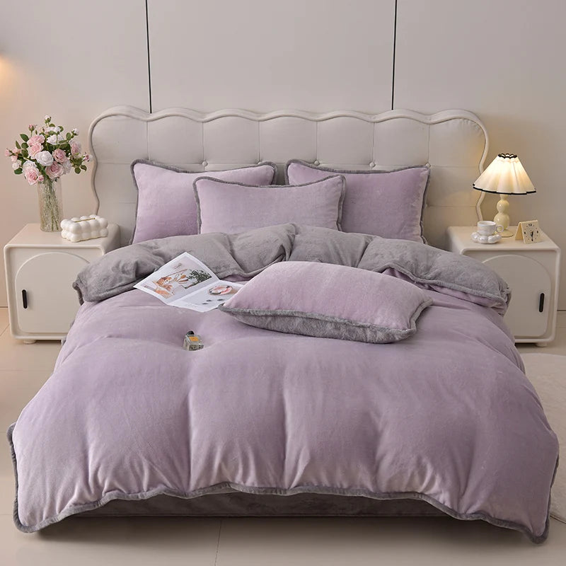 両面あったか ミルクフリース調 掛け布団カバー（無地）