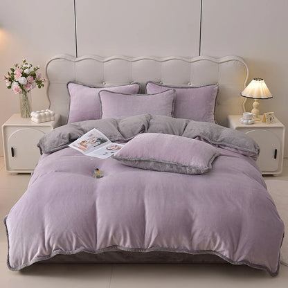 両面あったか ミルクフリース調 掛け布団カバー（無地）