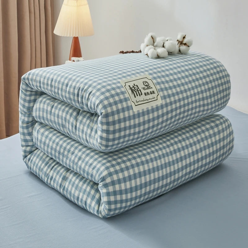 色織りコットン 綿わた掛け布団