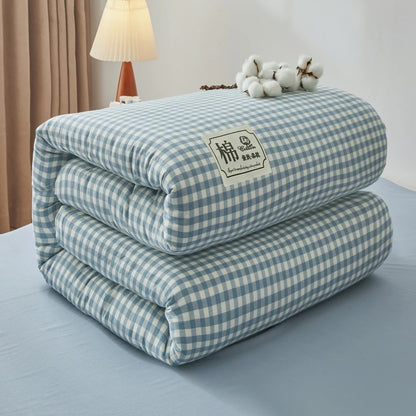 色織りコットン 綿わた掛け布団