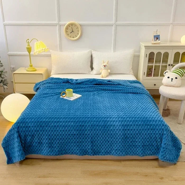 ふんわりチェックのあったかブランケット