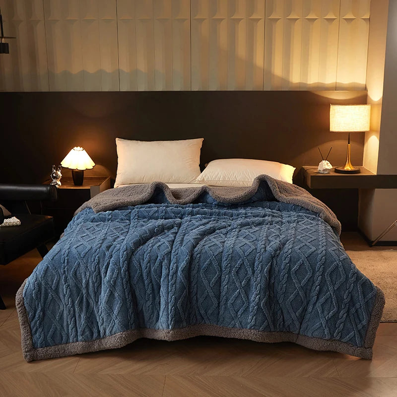 両面ふわもちブランケット（ボア×フランネル）