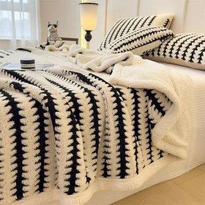 やわらかストライプ ジャカードブランケット