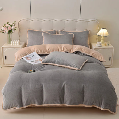 両面あったか ミルクフリース調 掛け布団カバー（無地）