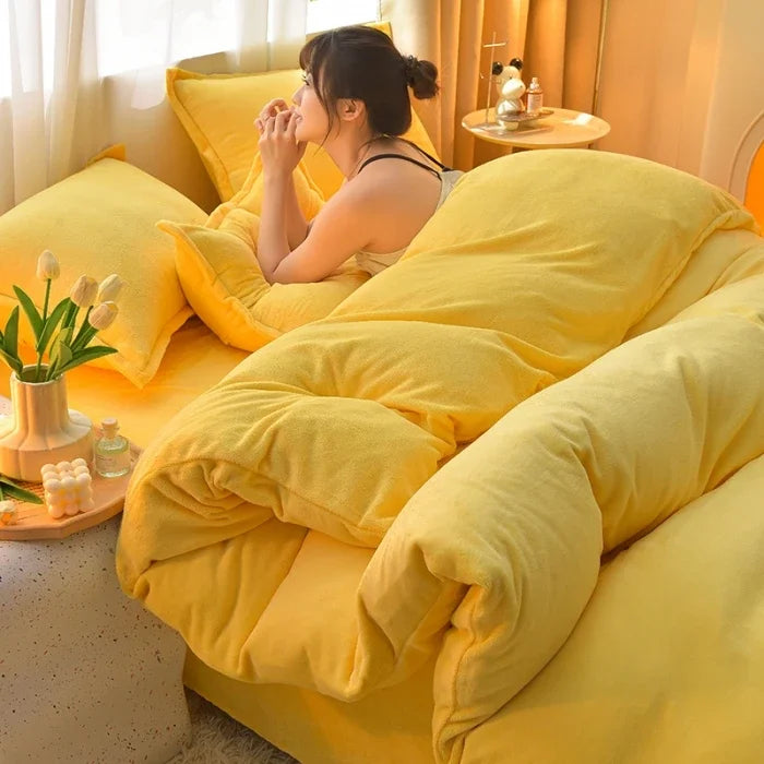 両面ミルクベルベット調フリース 2WAY 布団カバー兼用ブランケット（ファスナー式／静電気対策）