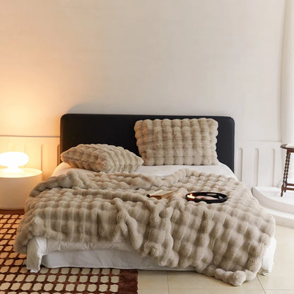 FuwaBlanket™– 高級立体テクスチャ付き両面ふわふわブランケット