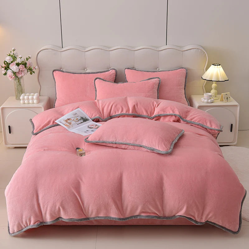 両面あったか ミルクフリース調 掛け布団カバー（無地）