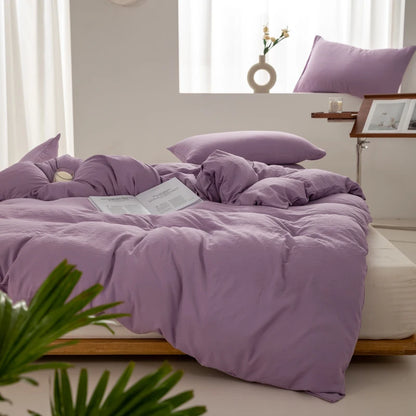 洗いざらし 綿100％ 無地掛け布団カバー（ミニマル）