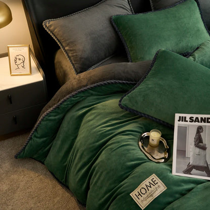 厚手フランネル 配色パイピング 掛け布団カバー（カバー単品）