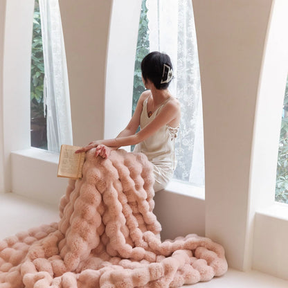 FuwaBlanket™– 高級立体テクスチャ付き両面ふわふわブランケット