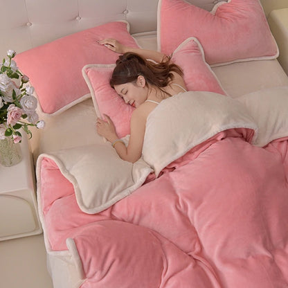 両面あったか ミルクフリース調 掛け布団カバー（無地）