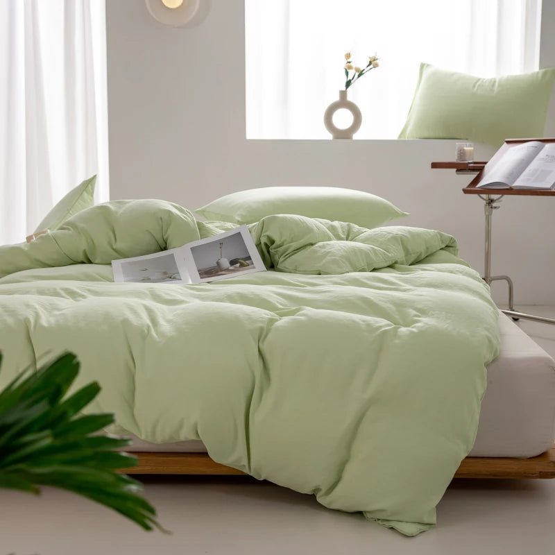 洗いざらし 綿100％ 無地掛け布団カバー（ミニマル）