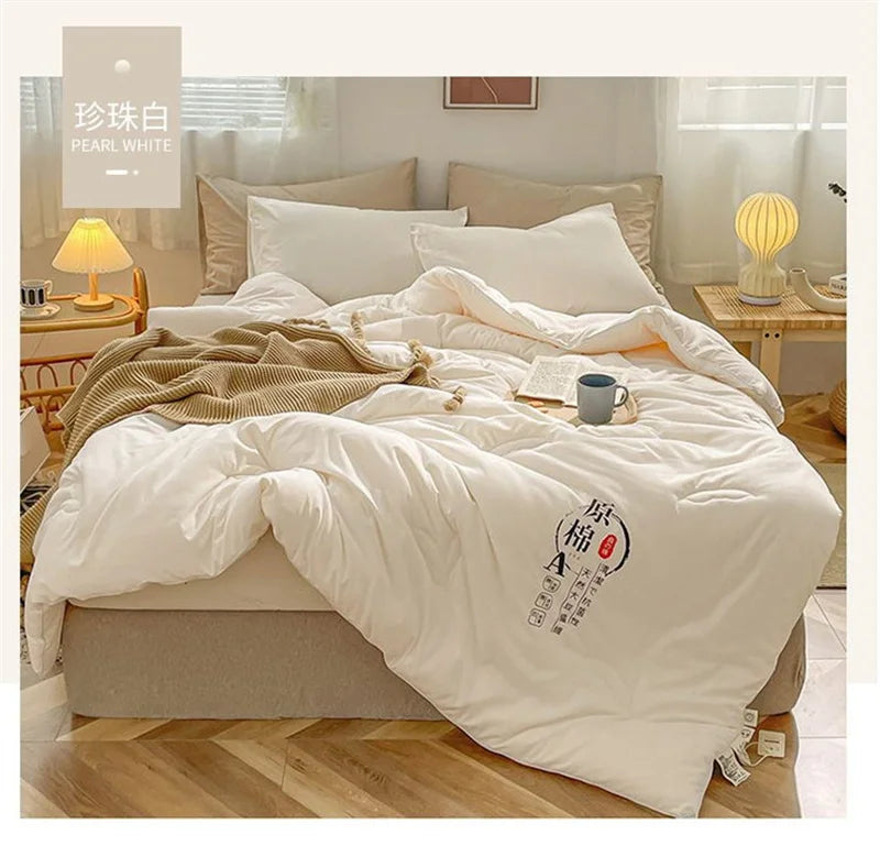 コットン生地 × 大豆繊維ブレンド キルト掛け布団