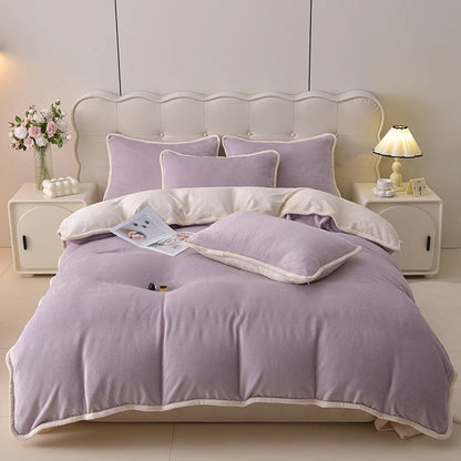 両面あったか ミルクフリース調 掛け布団カバー（無地）