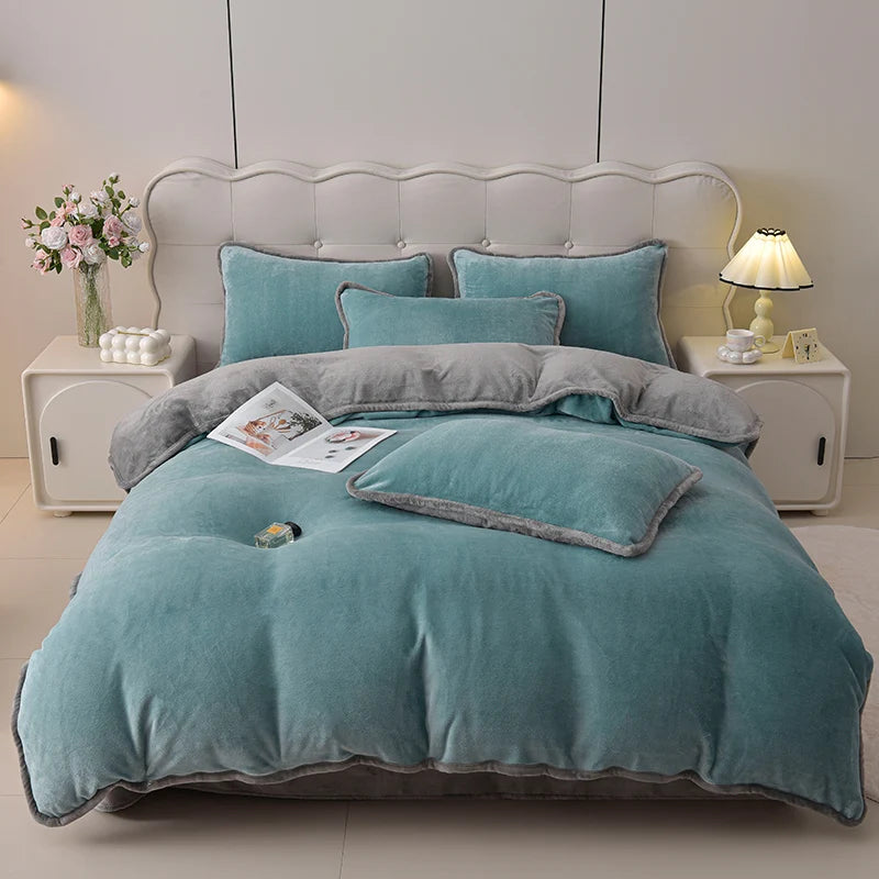 両面あったか ミルクフリース調 掛け布団カバー（無地）