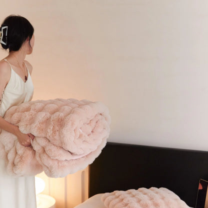 FuwaBlanket™– 高級立体テクスチャ付き両面ふわふわブランケット
