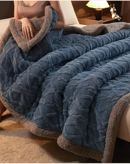 両面ふわもちブランケット（ボア×フランネル）