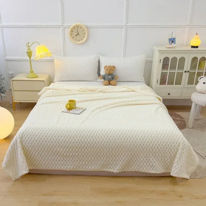 ふんわりチェックのあったかブランケット