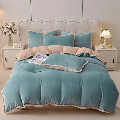 両面あったか ミルクフリース調 掛け布団カバー（無地）