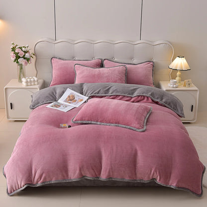 両面あったか ミルクフリース調 掛け布団カバー（無地）