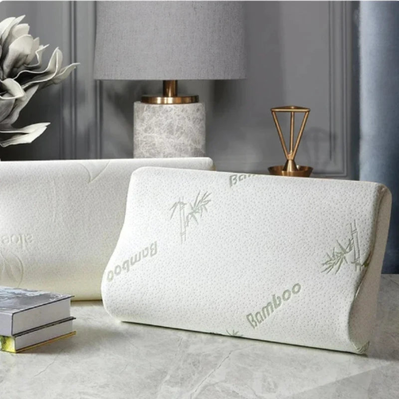 竹繊維混カバー 低反発コンター枕 50×30cm（高さ7/10cm）