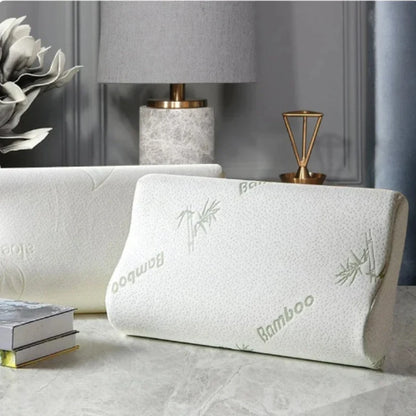 竹繊維混カバー 低反発コンター枕 50×30cm（高さ7/10cm）