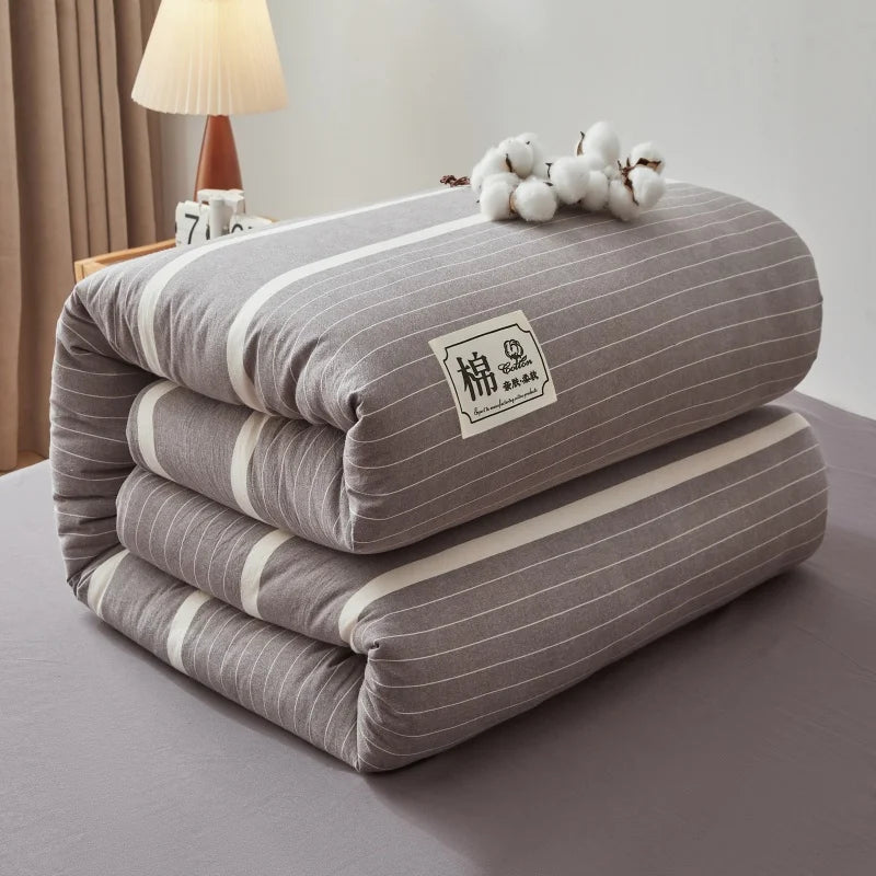 色織りコットン 綿わた掛け布団