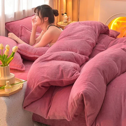 両面ミルクベルベット調フリース 2WAY 布団カバー兼用ブランケット（ファスナー式／静電気対策）