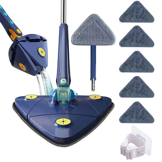 TriangleMop™ やさ三角モップ（回転式・水切り機能付き）