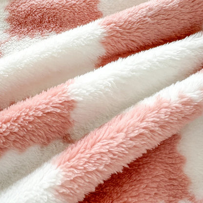 ピンク×ホワイト チェック フランネルブランケット