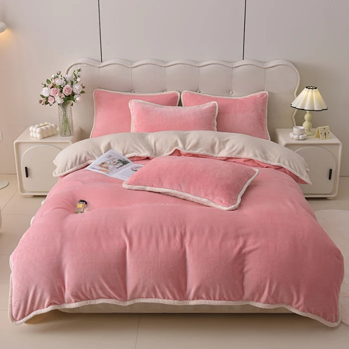 両面あったか ミルクフリース調 掛け布団カバー（無地）