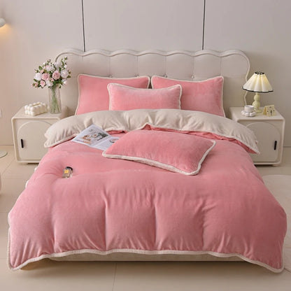 両面あったか ミルクフリース調 掛け布団カバー（無地）