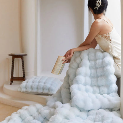 FuwaBlanket™– 高級立体テクスチャ付き両面ふわふわブランケット