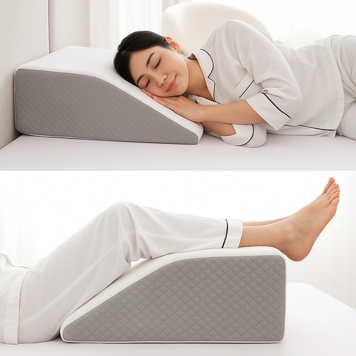 脚をやさしく持ち上げる メモリーフォーム・レッグウェッジ（高さ約20cm）